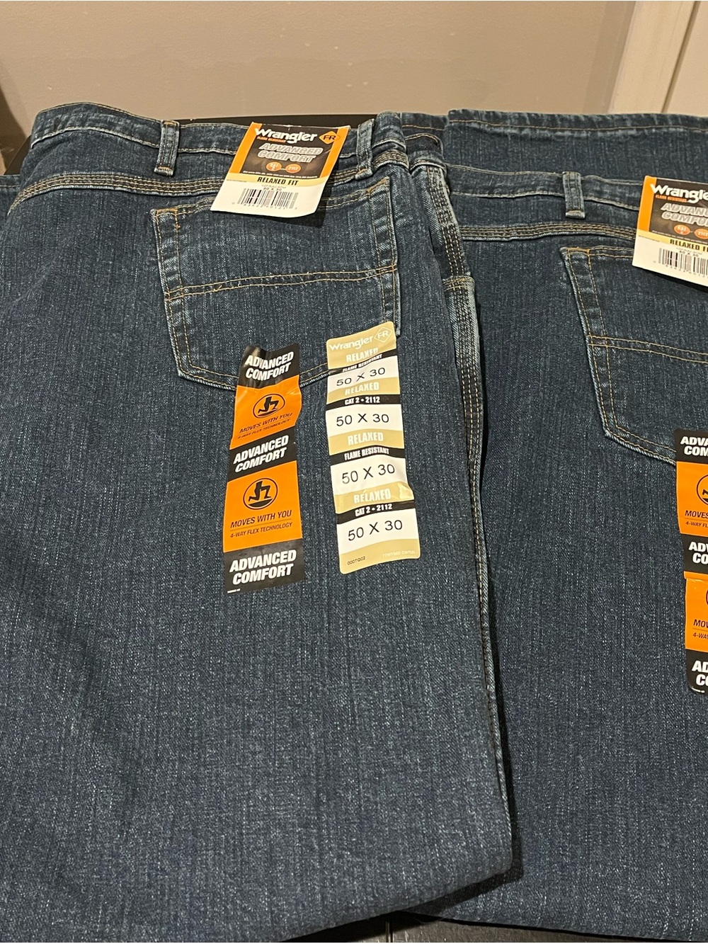 Wrangler FR Jeans in Dark Blue  50x30 Advance Comfort Workwear